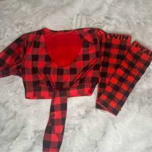 Twin Peaks Girl Lumber Jill Shirt and Socks Costume Set